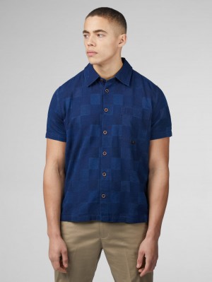 Camasa Ben Sherman B by Ben Sherman Indigo Check Bleumarin | 481-CNQHXV