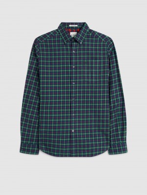 Camasa Ben Sherman House Tartan Twill Verzi | 412-IKSWEA