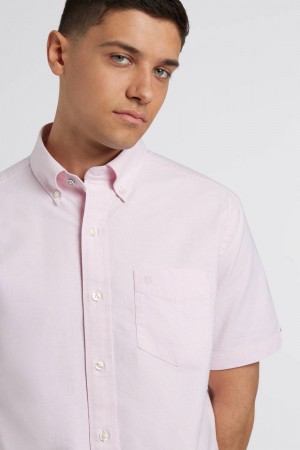 Camasa Ben Sherman Short Sleeve Brighton Oxford Organic Roz | 205-WYJRXL