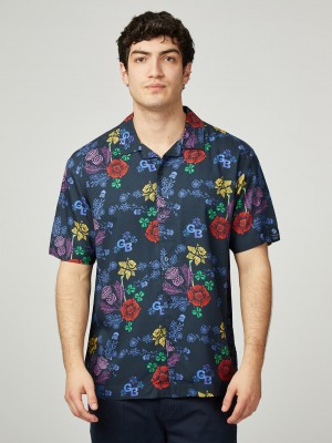 Camasa Ben Sherman Team GB Floral Bleumarin | 804-WTECVU