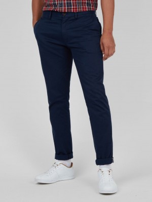 Pantaloni Ben Sherman Signature Skinny Stretch Chino Bleumarin | 184-IGACER