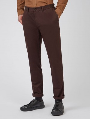 Pantaloni Ben Sherman Signature Slim Stretch Chino Rosii | 530-XKJNOU