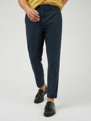 Pantaloni Ben Sherman Signature Slim Taper Linen Verzi | 701-ZBVJGN