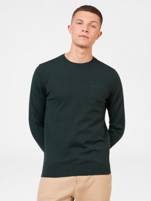 Tricotaje Ben Sherman Signature Merino Crewneck Verzi Inchis | 684-HLVGSX