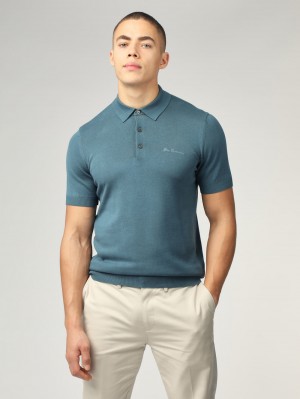 Tricotaje Ben Sherman Signature Short Sleeve Polo Turcoaz | 062-PZOVJE