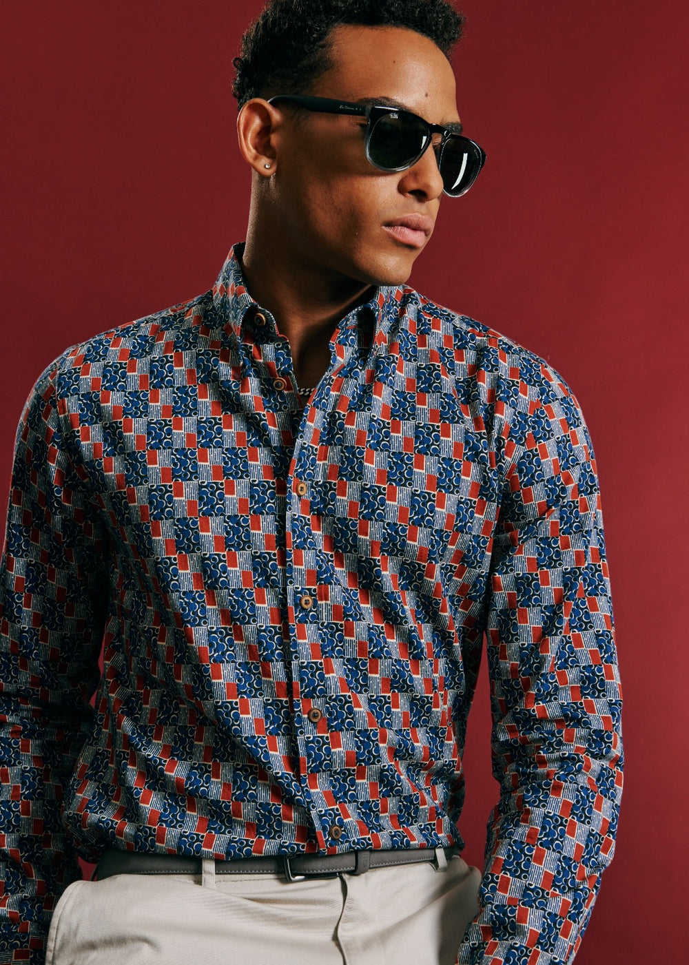 Camasa Ben Sherman 1950s Checkerboard Indigo | 974-HIFNPO