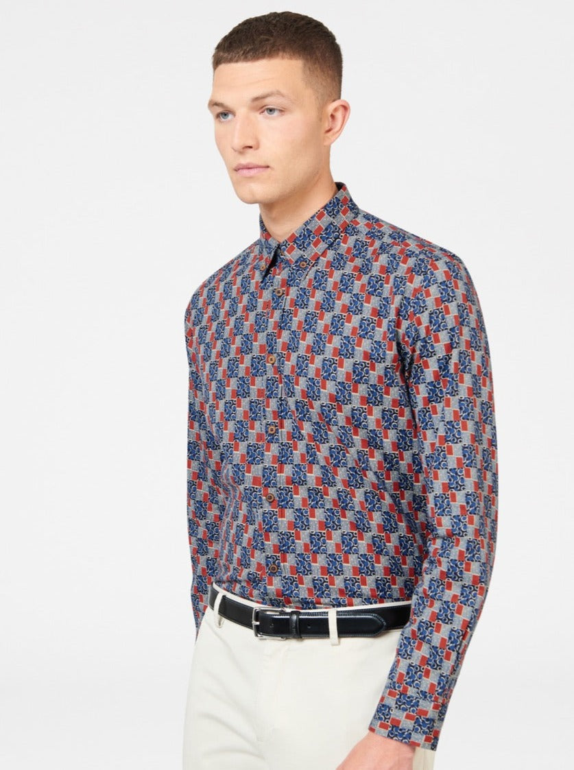 Camasa Ben Sherman 1950s Checkerboard Indigo | 974-HIFNPO