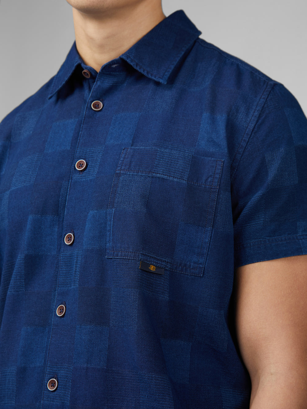 Camasa Ben Sherman B by Ben Sherman Indigo Check Bleumarin | 945-QBWKXD