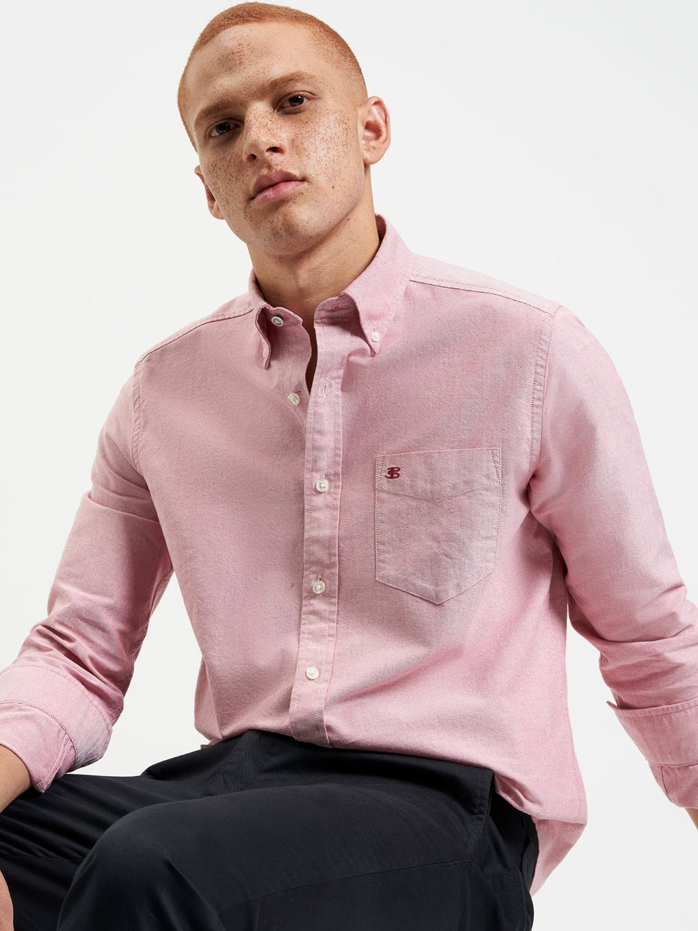 Camasa Ben Sherman Brighton Oxford Organic Rosii Deschis | 763-DXYLTJ