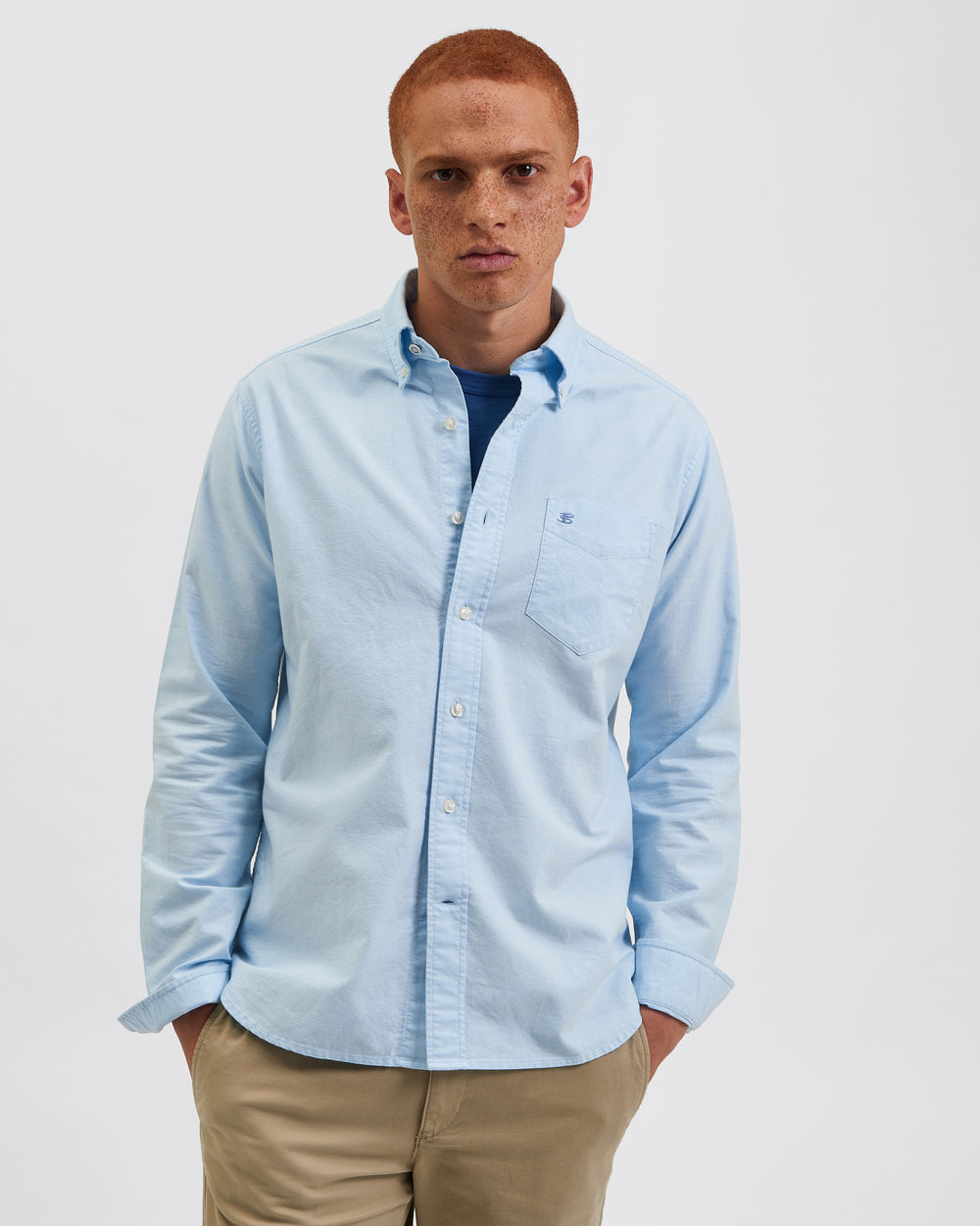 Camasa Ben Sherman Brighton Oxford Organic Albastri | 028-OBPJAY