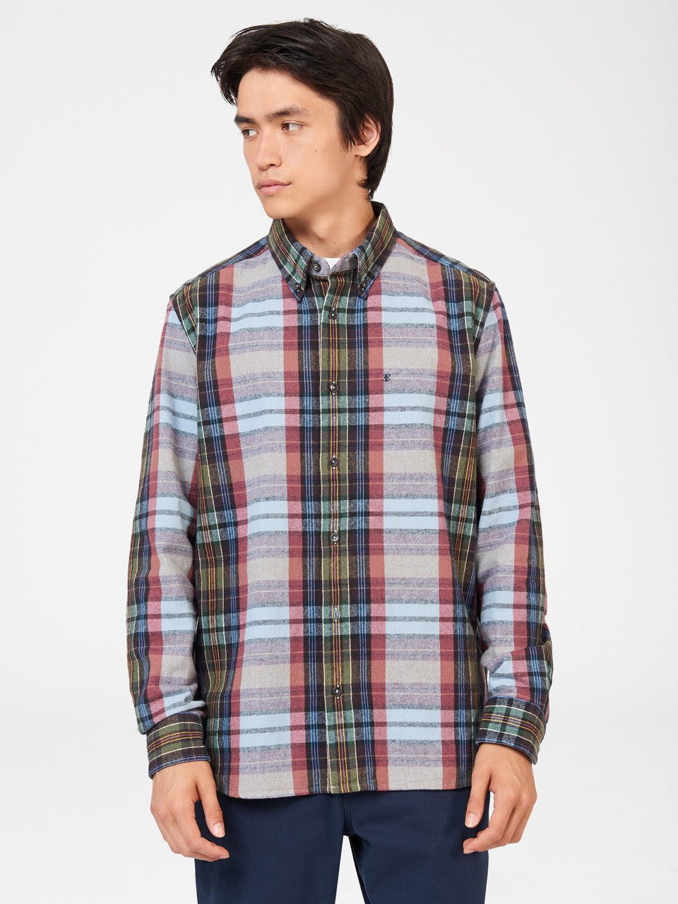 Camasa Ben Sherman Brushed Multicolour Check Oxford Albastri | 897-PLFWEC