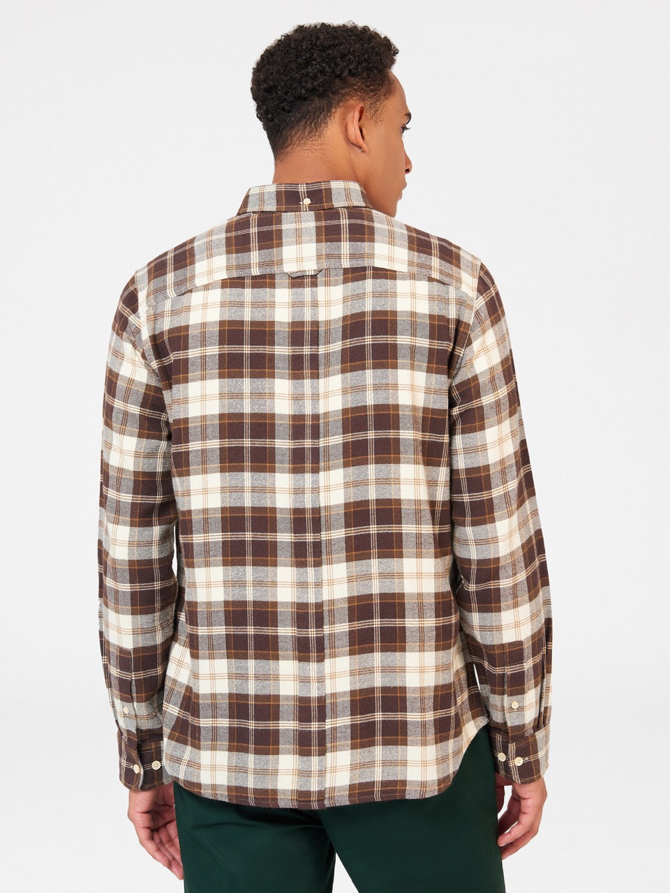 Camasa Ben Sherman Brushed Plain Check Ciocolata | 830-XAWJLN