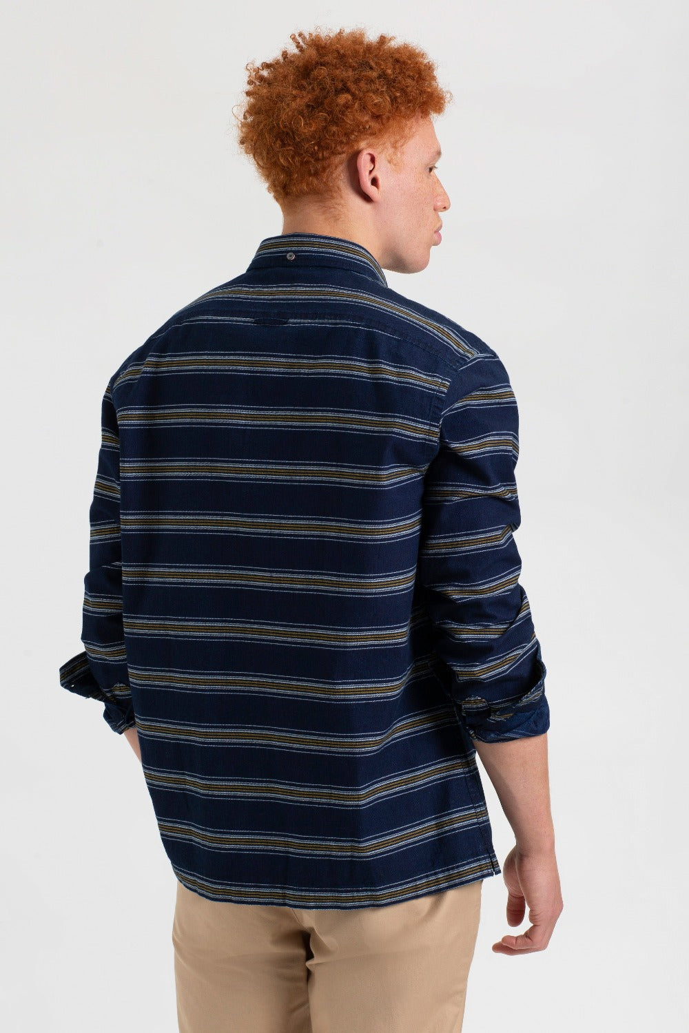 Camasa Ben Sherman Dalston Blues Long Sleeve Indigo Stripe Indigo | 865-GTQLBF