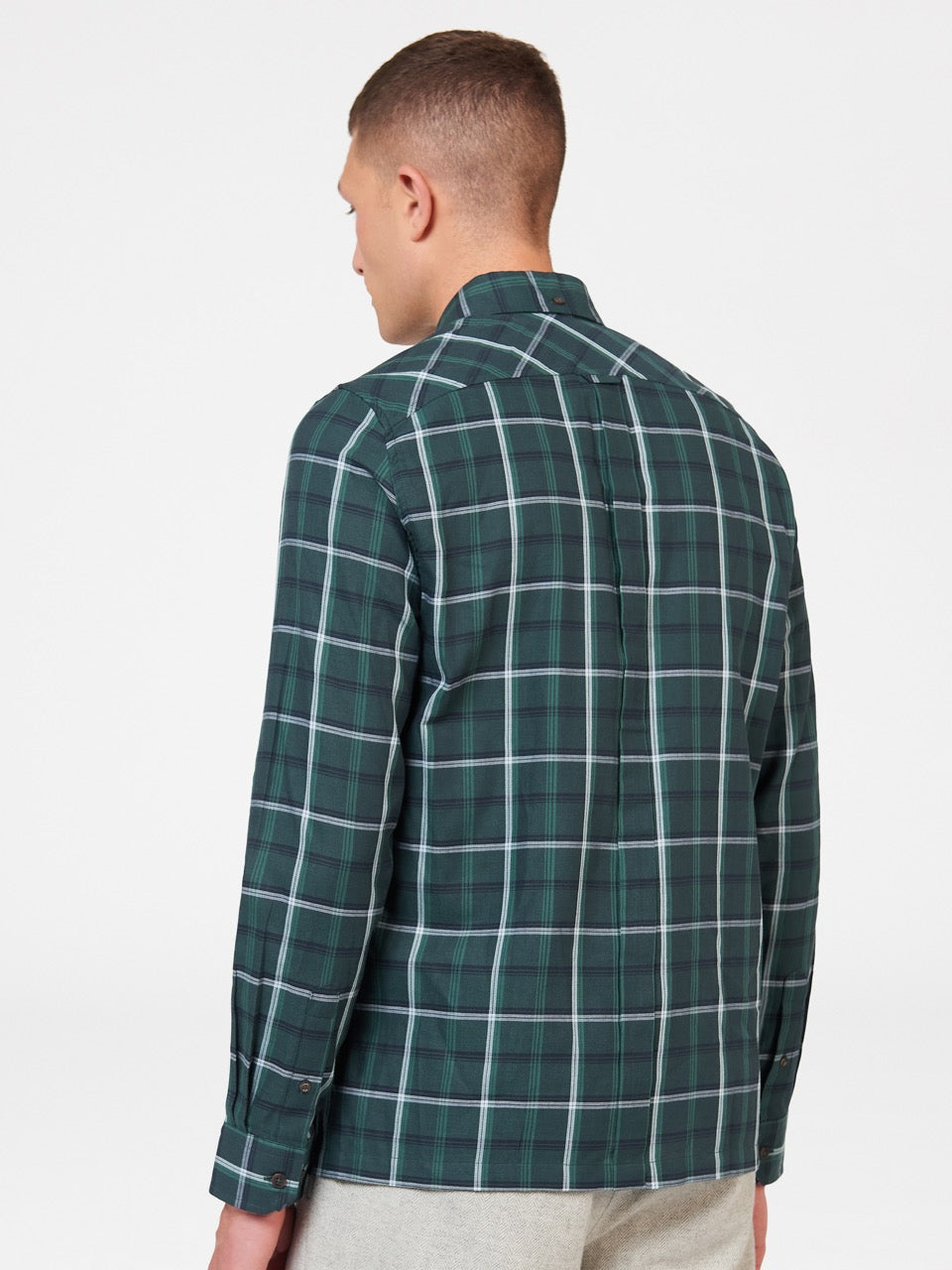 Camasa Ben Sherman Grid Check Verzi | 415-JBHNQF