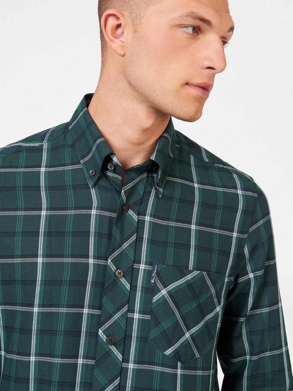 Camasa Ben Sherman Grid Check Verzi | 415-JBHNQF