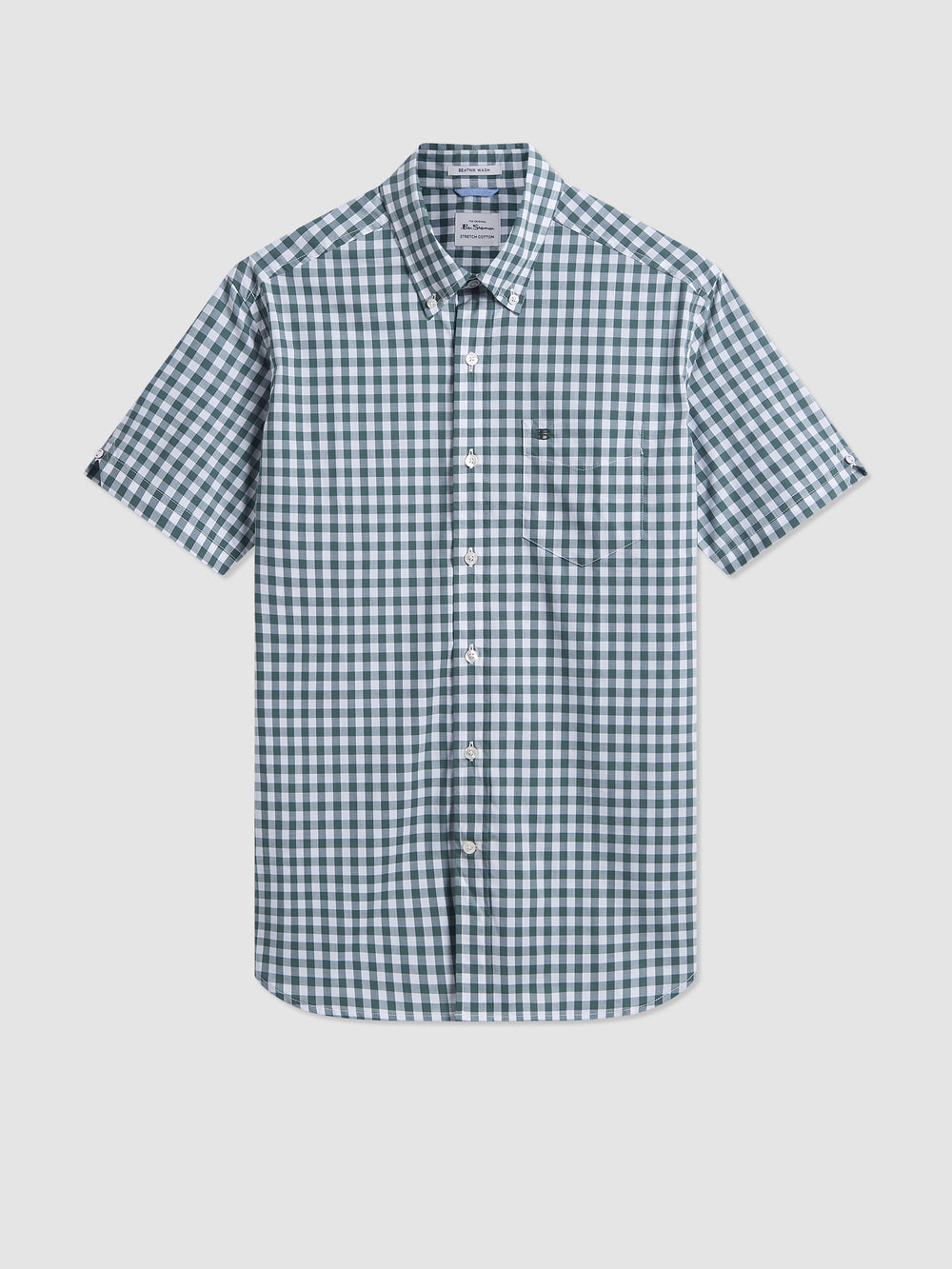 Camasa Ben Sherman House Poplin Gingham Masline Verzi | 194-MEIQLC