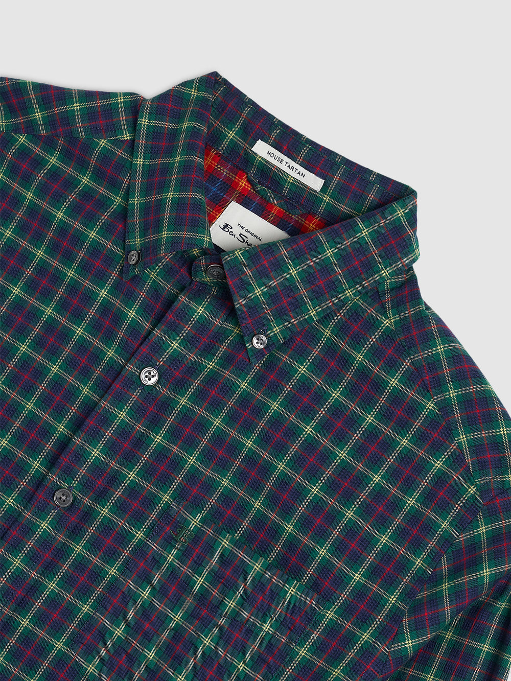 Camasa Ben Sherman House Tartan Twill Verzi | 412-IKSWEA