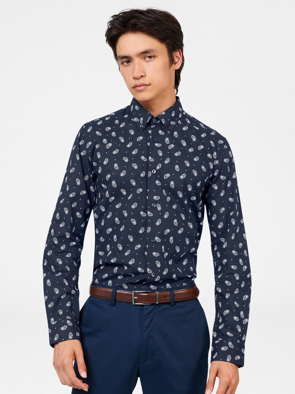 Camasa Ben Sherman Micro Paisley Bleumarin | 569-RTNBFL