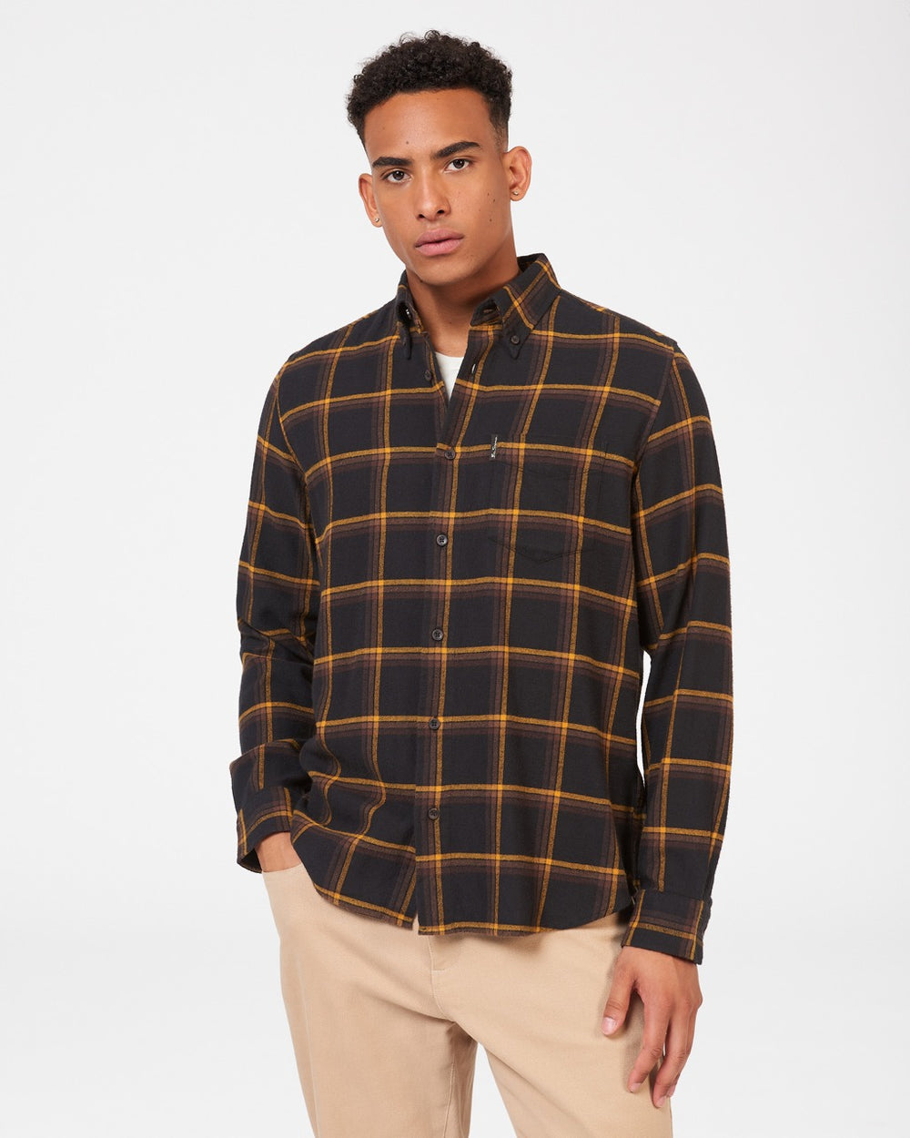 Camasa Ben Sherman Oversized Brushed Check Negrii | 918-OQRFCX