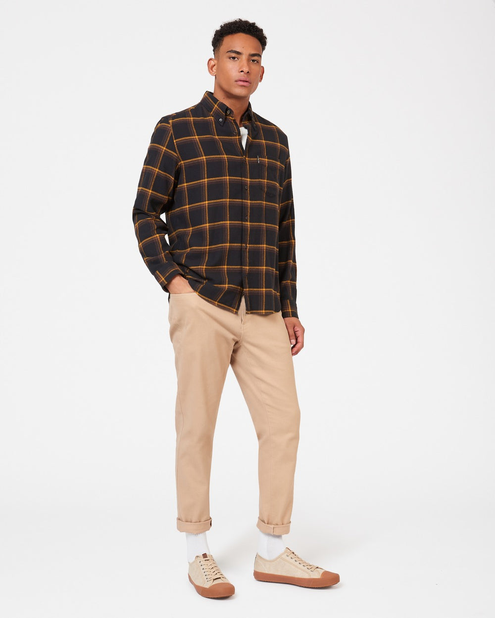 Camasa Ben Sherman Oversized Brushed Check Negrii | 918-OQRFCX