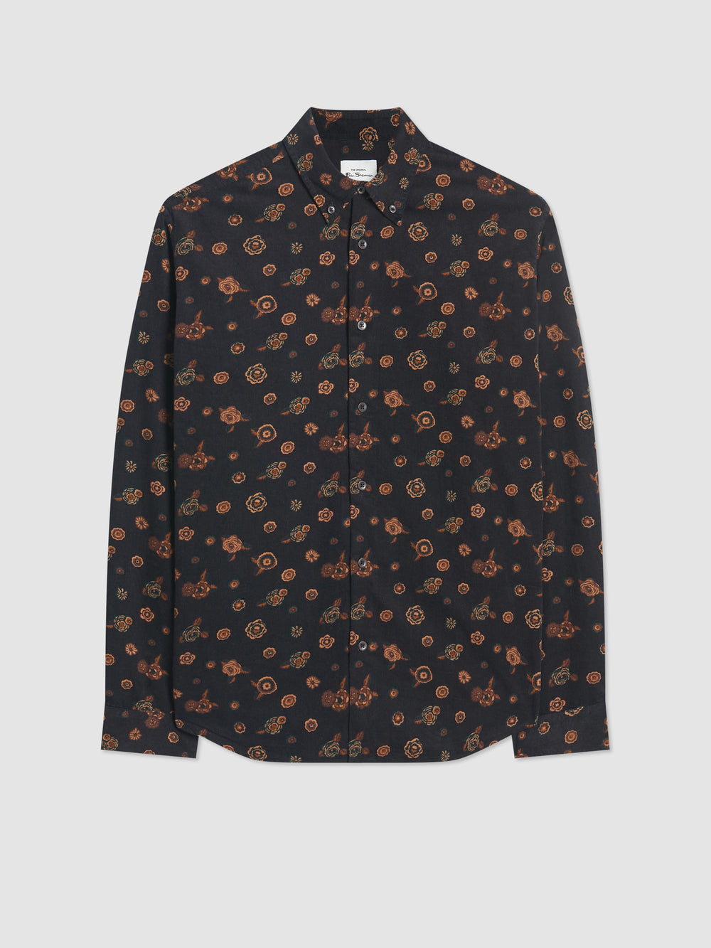 Camasa Ben Sherman Retro Floral Print Corduroy Negrii | 739-CXOJLA