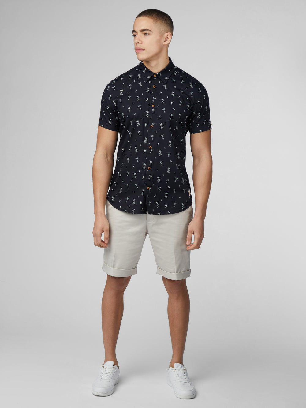 Camasa Ben Sherman Scattered Negrii | 728-BFHRJZ