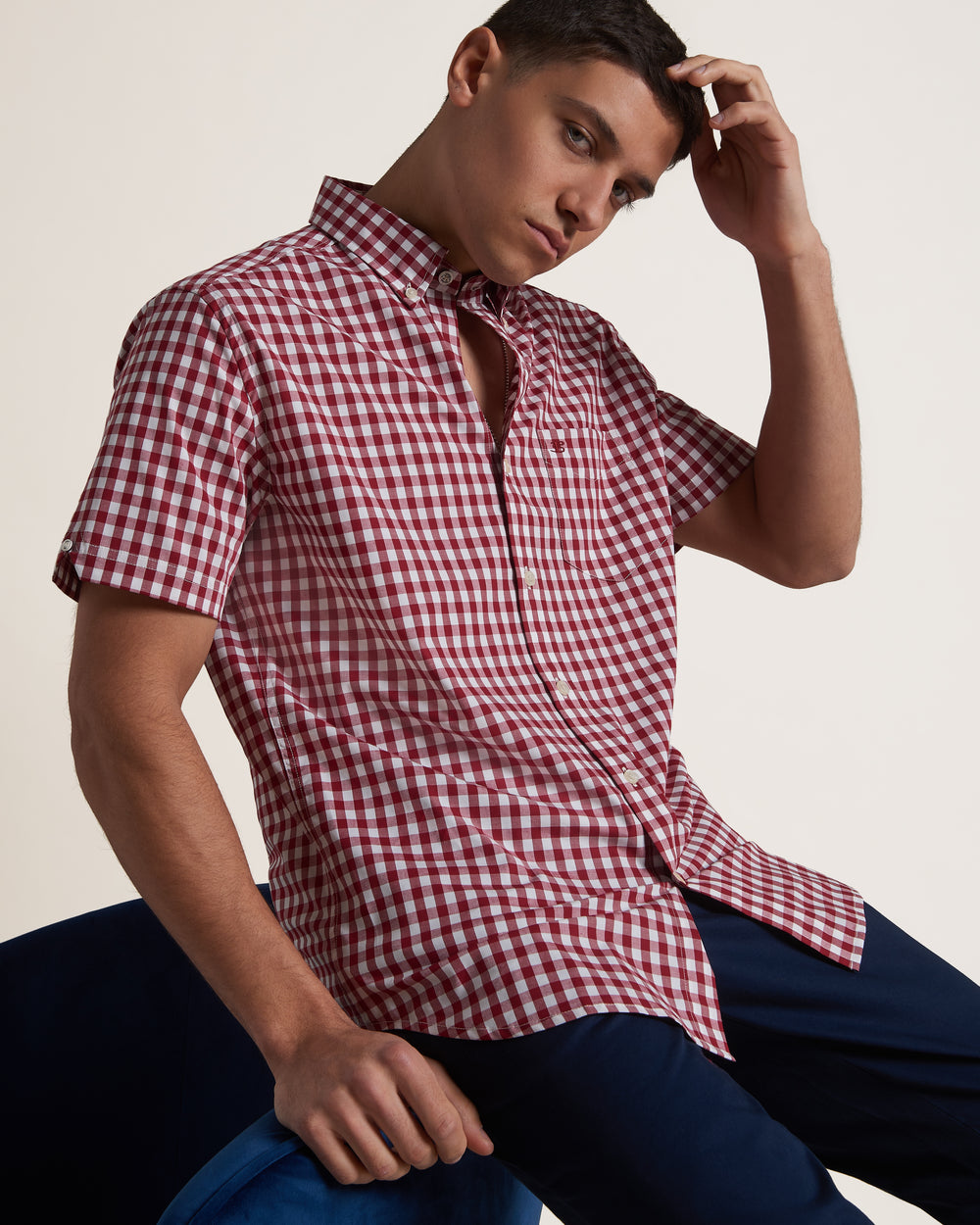 Camasa Ben Sherman Short Sleeve House Poplin Gingham Visinii | 781-GJESMP