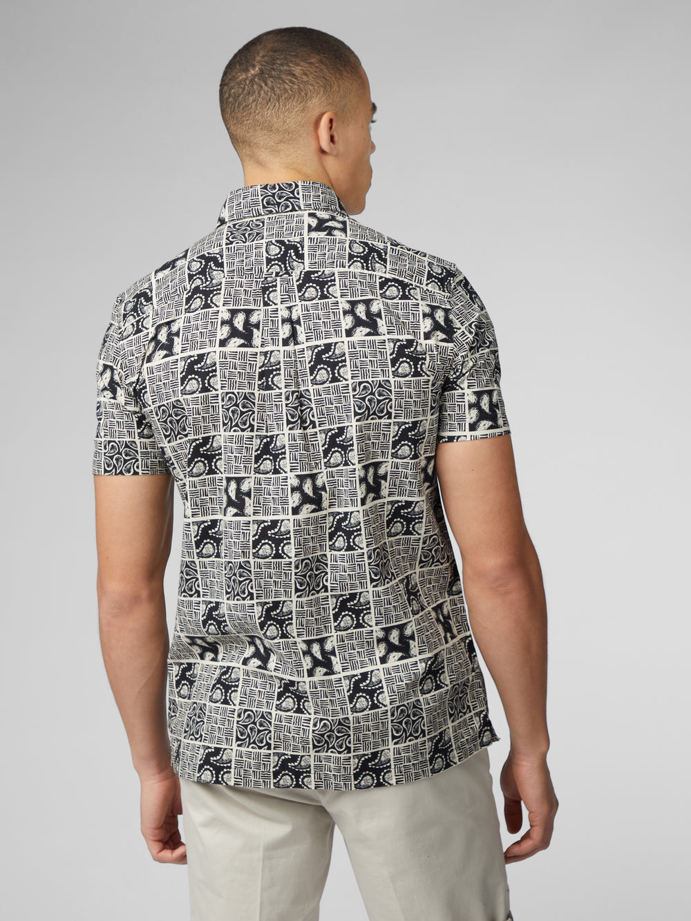 Camasa Ben Sherman Signature Checkerboard Paisley Print Negrii | 936-NMYSAI