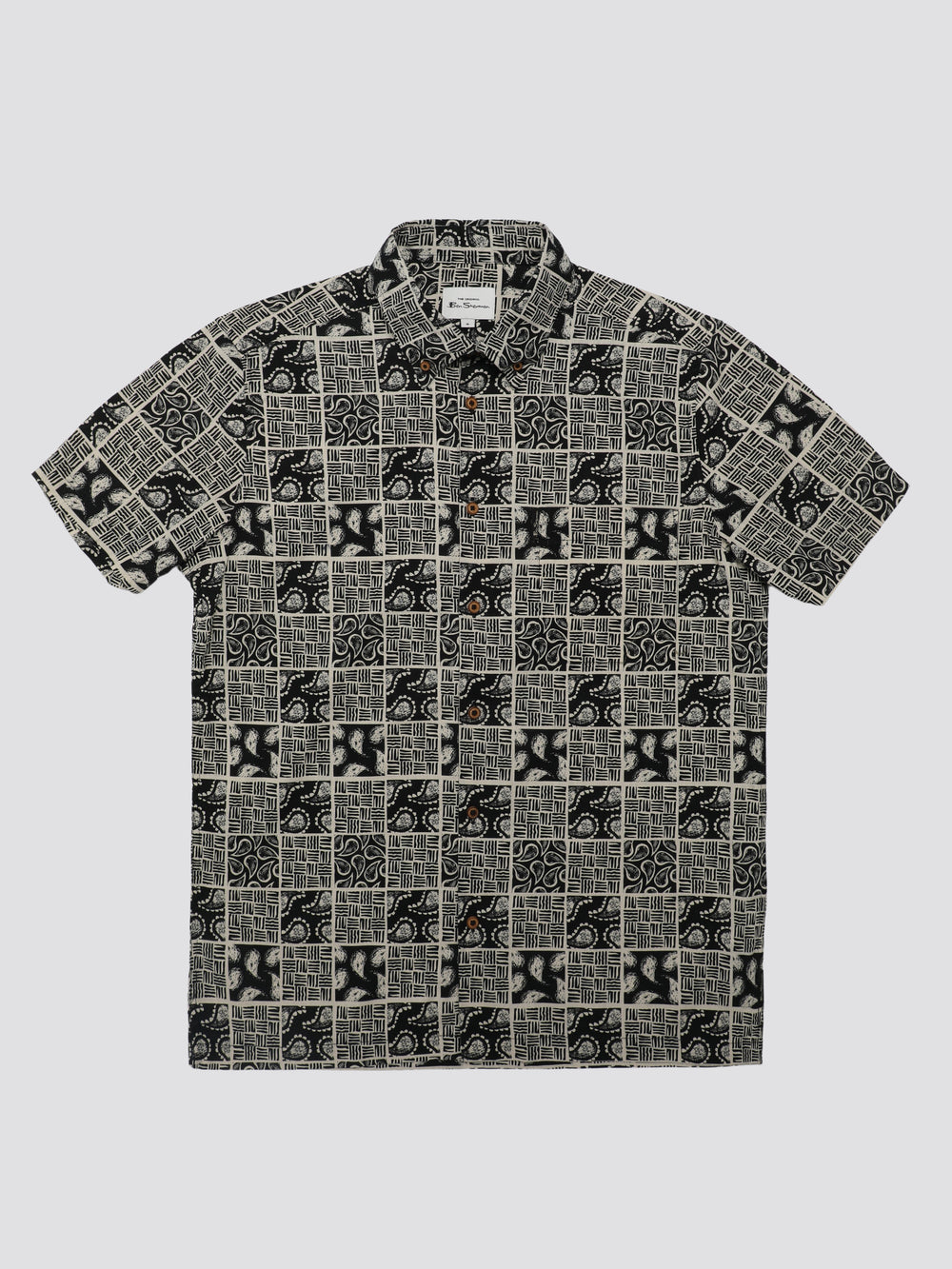 Camasa Ben Sherman Signature Checkerboard Paisley Print Negrii | 936-NMYSAI