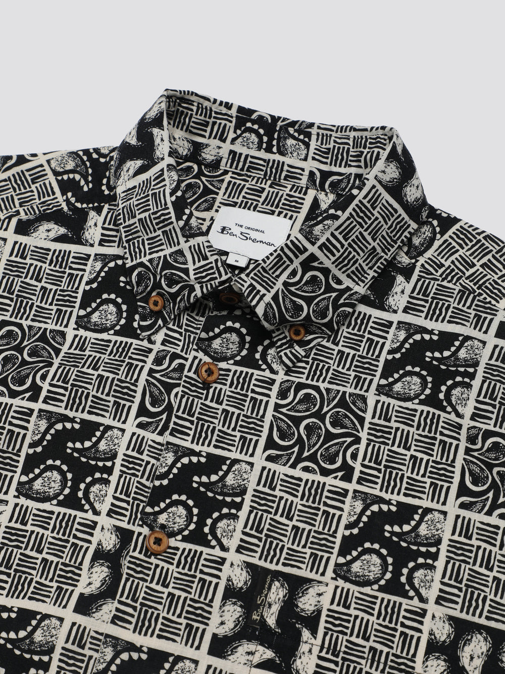 Camasa Ben Sherman Signature Checkerboard Paisley Print Negrii | 936-NMYSAI