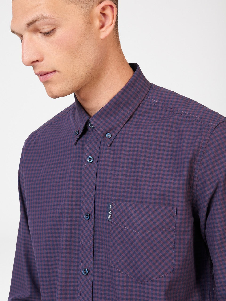 Camasa Ben Sherman Signature Gingham Long-Sleeve Violet | 358-OTESBR