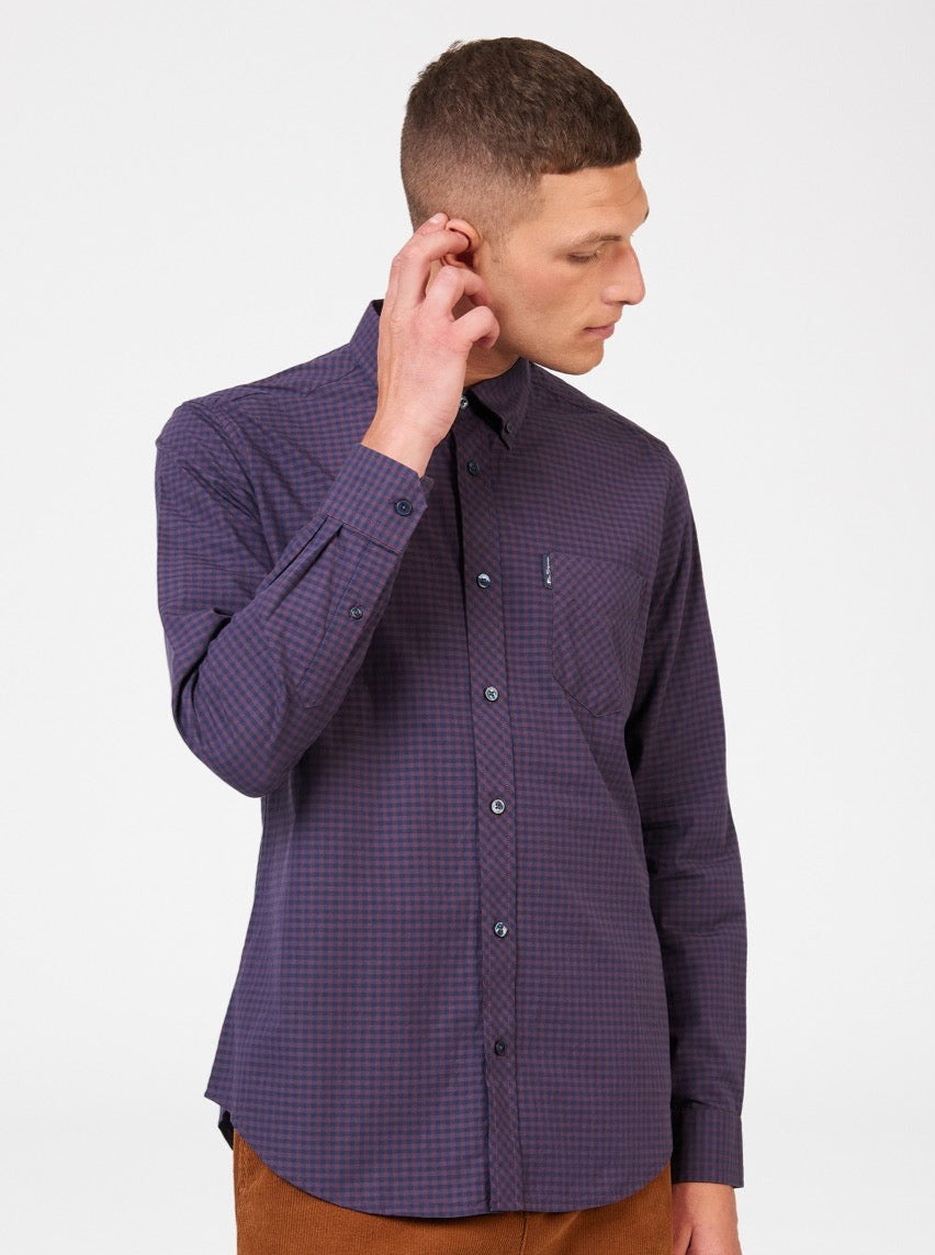 Camasa Ben Sherman Signature Gingham Long-Sleeve Violet | 358-OTESBR