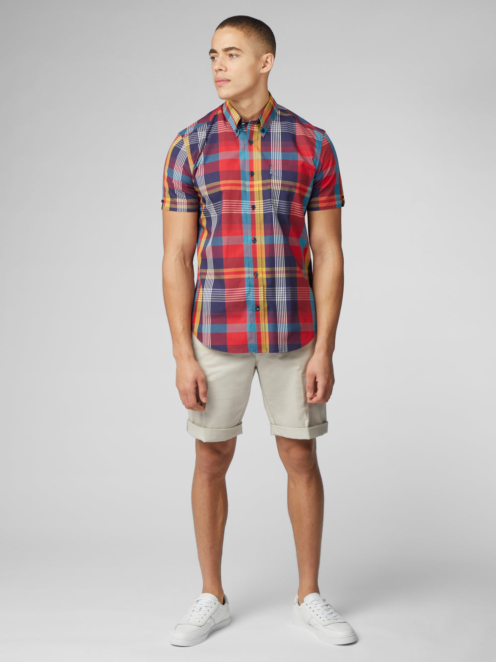 Camasa Ben Sherman Signature Large Madras Check Rosii | 739-ASHVUC