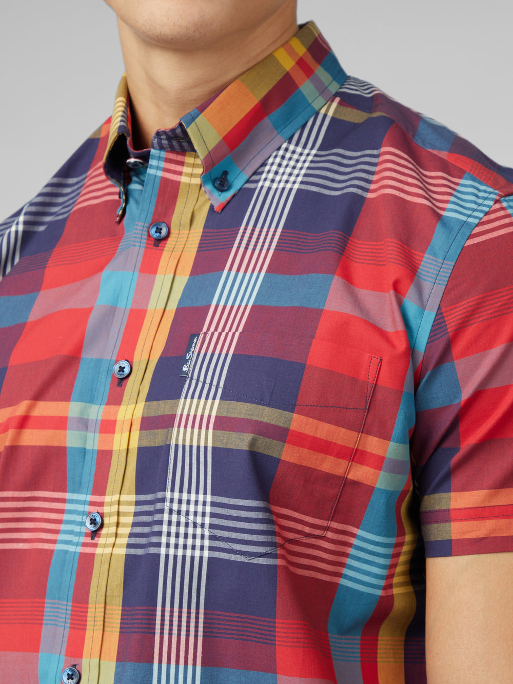 Camasa Ben Sherman Signature Large Madras Check Rosii | 739-ASHVUC