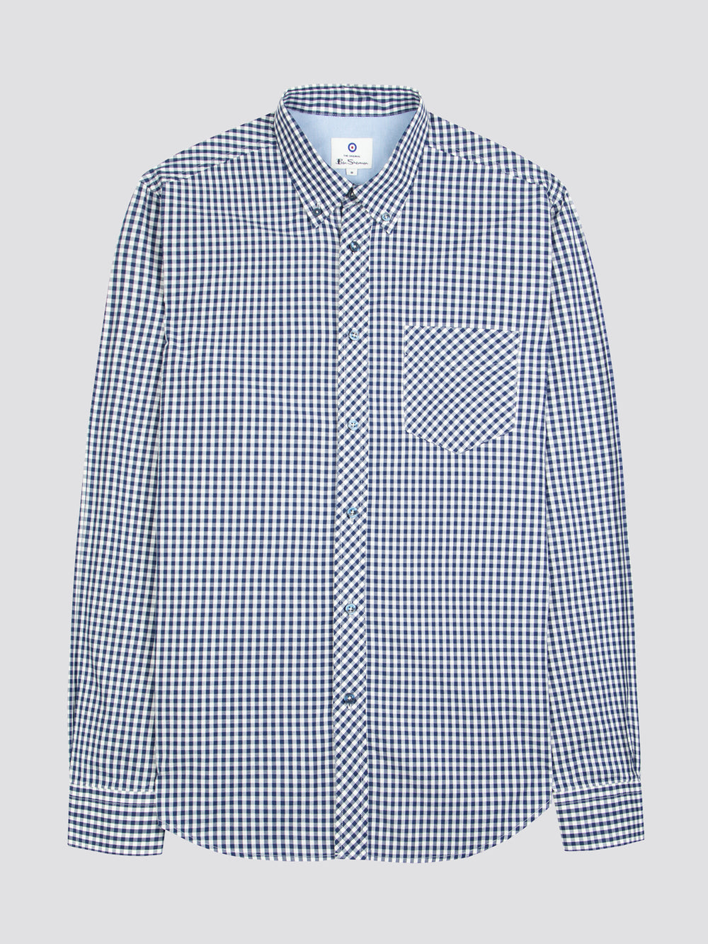 Camasa Ben Sherman Signature Long-Sleeve Gingham Albastri Inchis | 506-ABIPJN