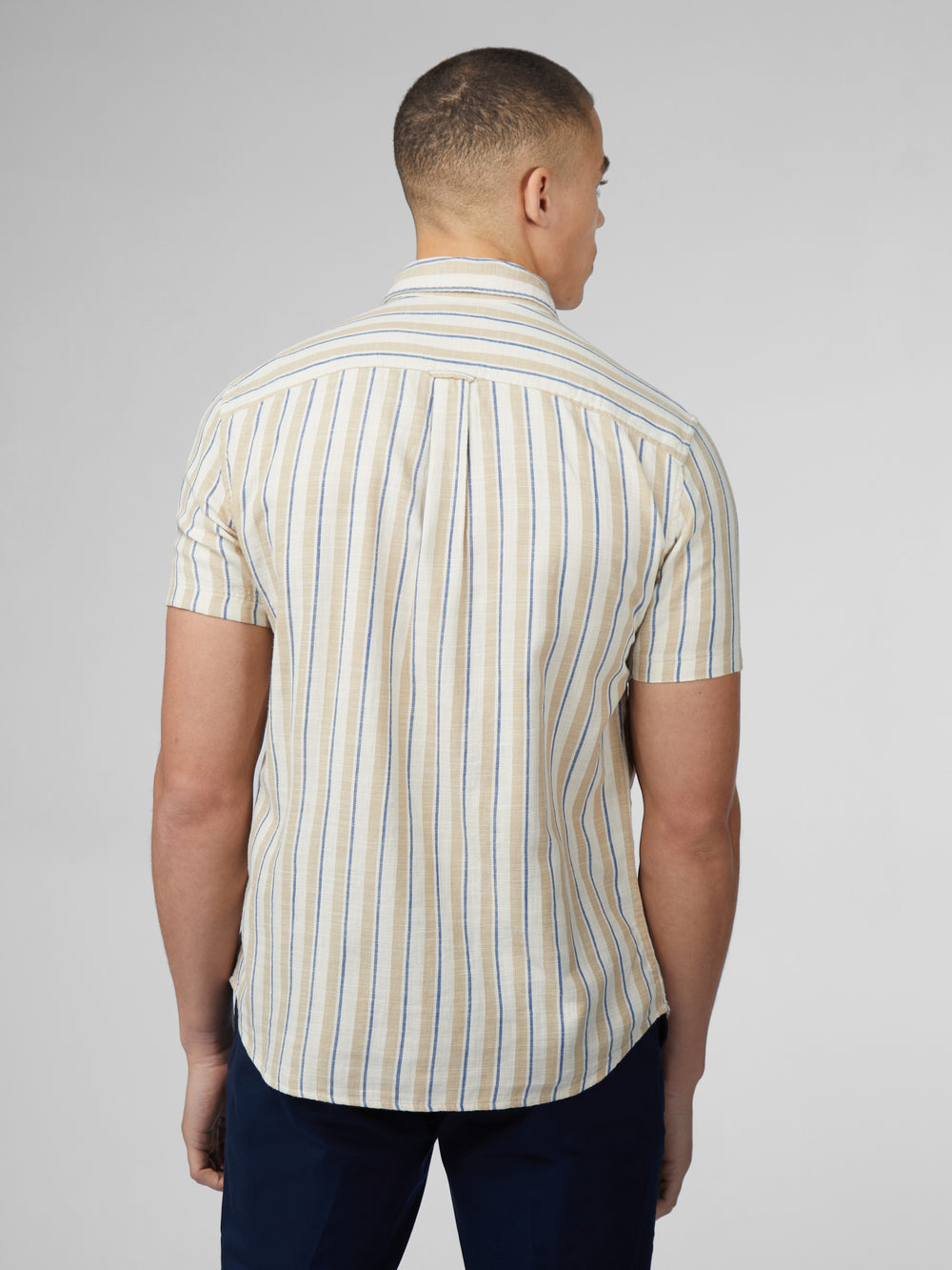 Camasa Ben Sherman Signature Mod Stripe Albi | 146-UWJGSO