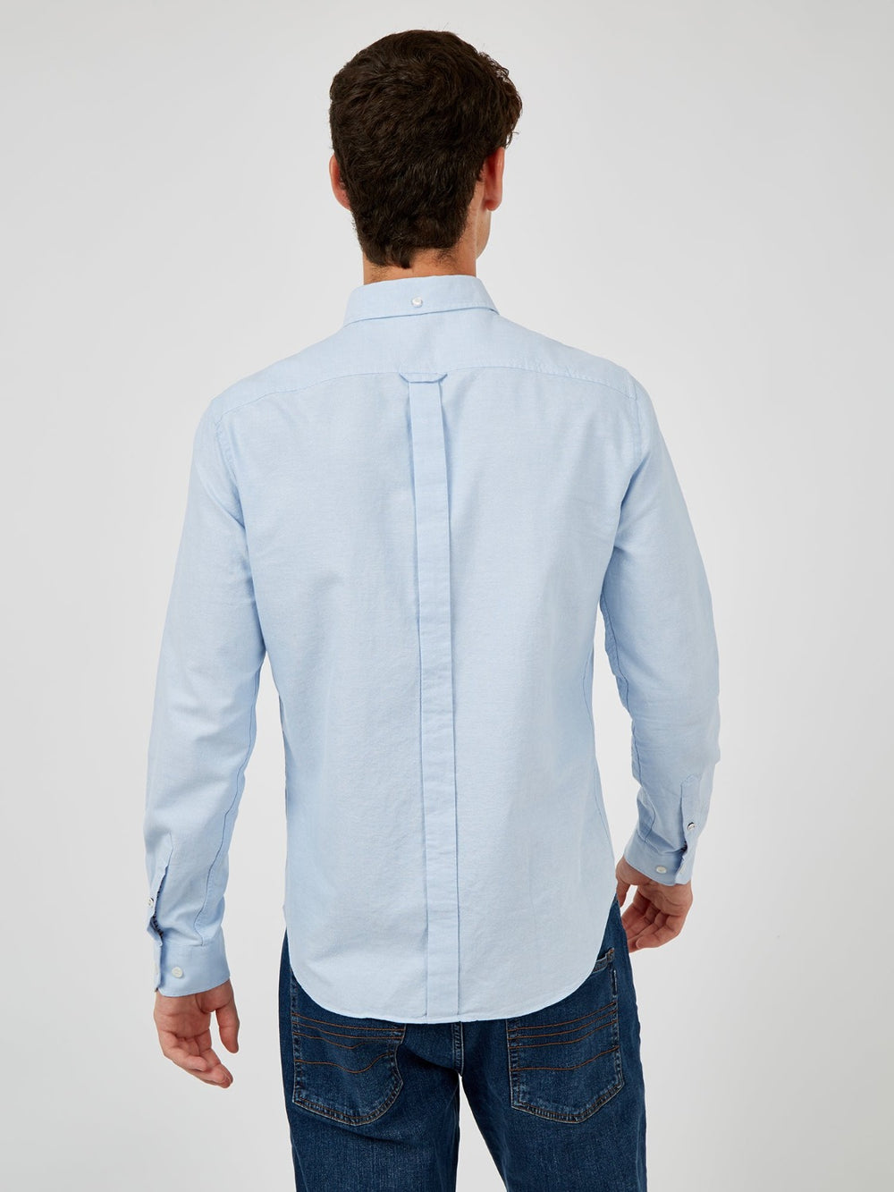 Camasa Ben Sherman Signature Organic Long-Sleeve Oxford Albastri | 521-UPJMSW