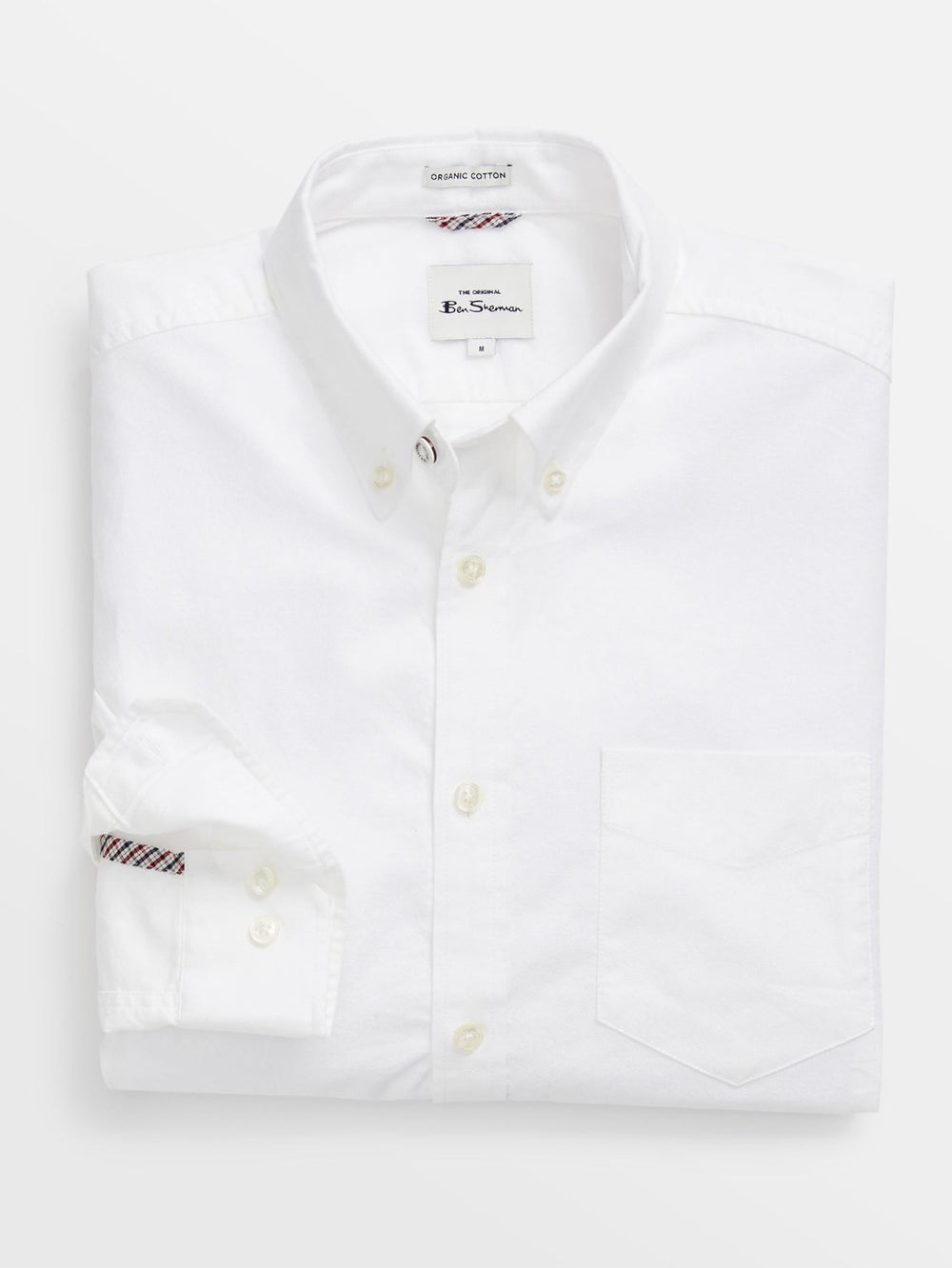 Camasa Ben Sherman Signature Organic Long-Sleeve Oxford Albi | 798-NUQYKT