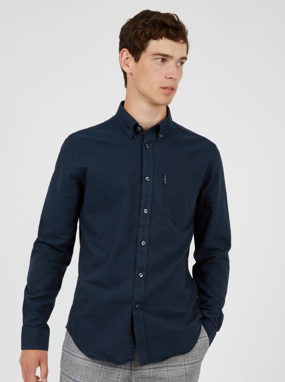 Camasa Ben Sherman Signature Organic Oxford Bleumarin | 480-ETNGDQ