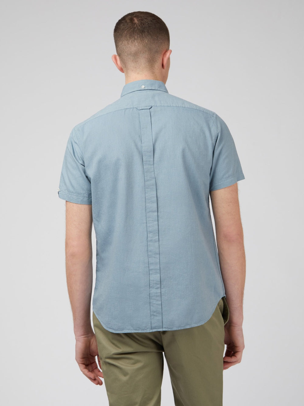 Camasa Ben Sherman Signature Organic Short-Sleeve Oxford Shadow Albastri Gri | 451-PFHLZM