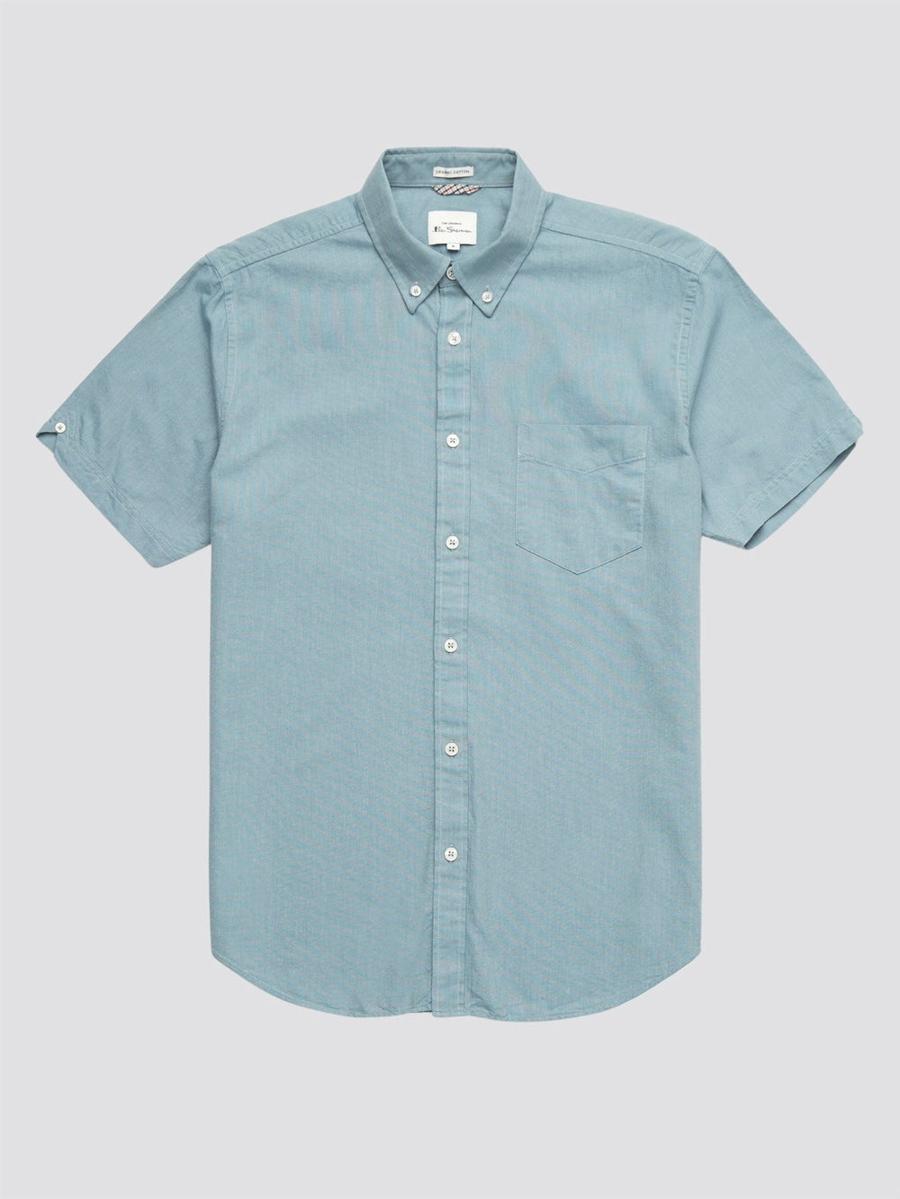 Camasa Ben Sherman Signature Organic Short-Sleeve Oxford Shadow Albastri Gri | 451-PFHLZM