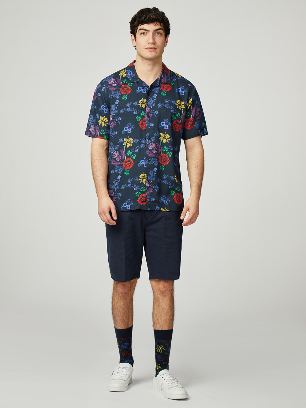 Camasa Ben Sherman Team GB Floral Bleumarin | 804-WTECVU