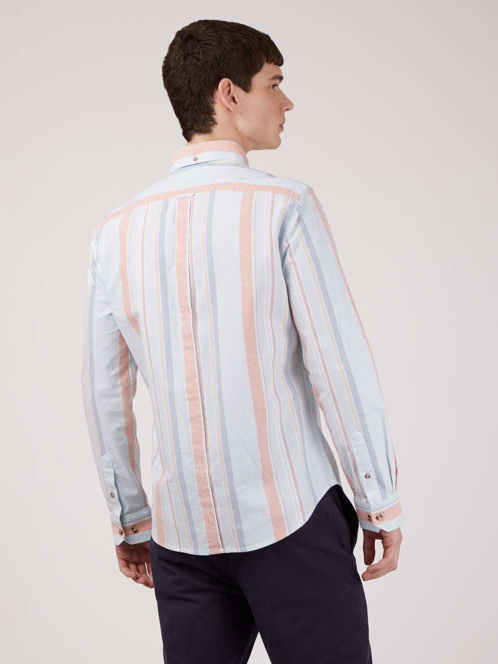 Camasa Ben Sherman The Oxford Ivy Stripe Long-Sleeve Albastri | 492-BSHZDU