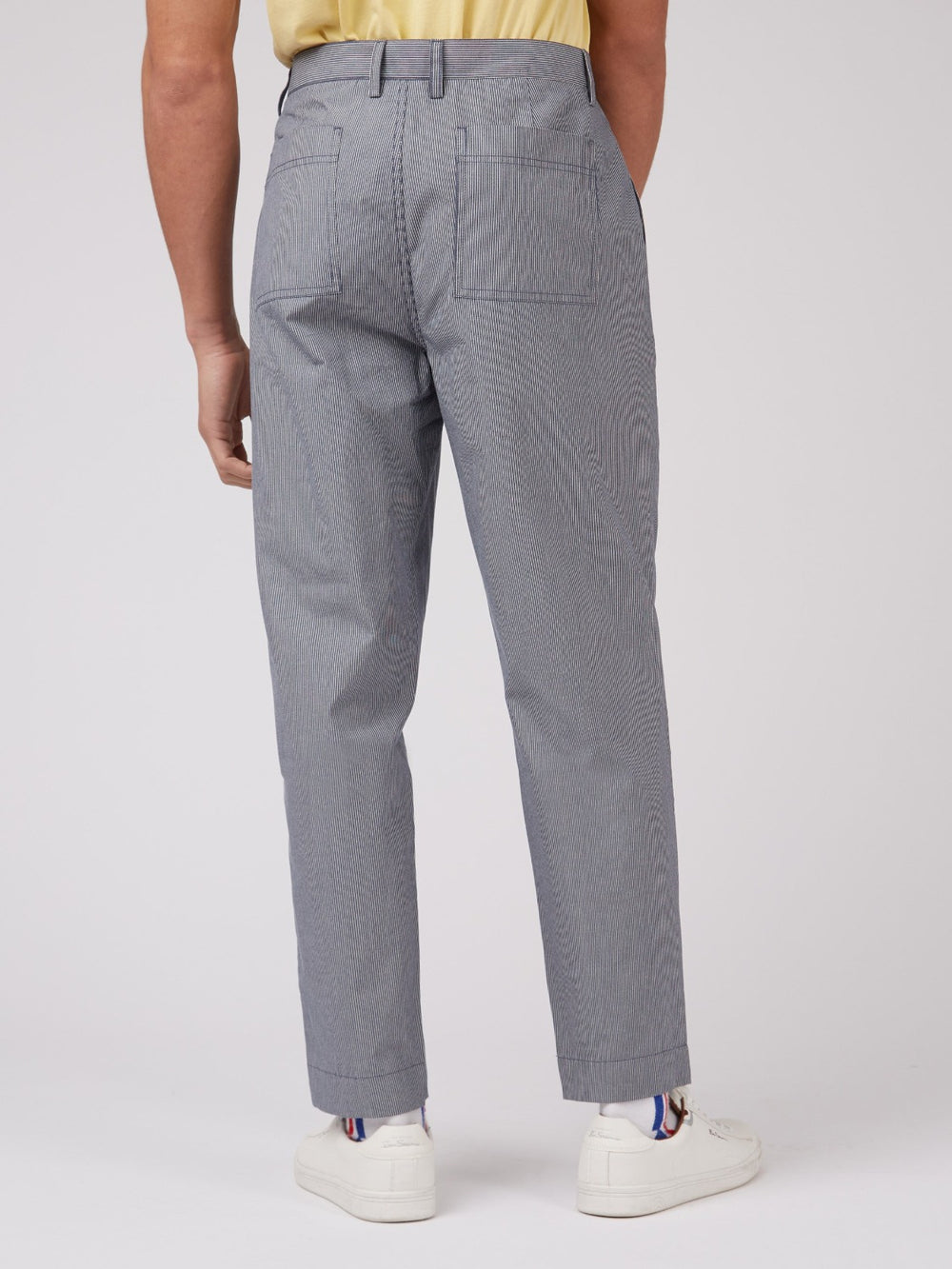 Pantaloni Ben Sherman B by Ben Sherman Cotton Taper Albastri Gri | 609-VGHIED