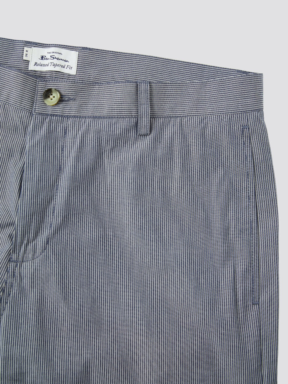 Pantaloni Ben Sherman B by Ben Sherman Cotton Taper Albastri Gri | 609-VGHIED