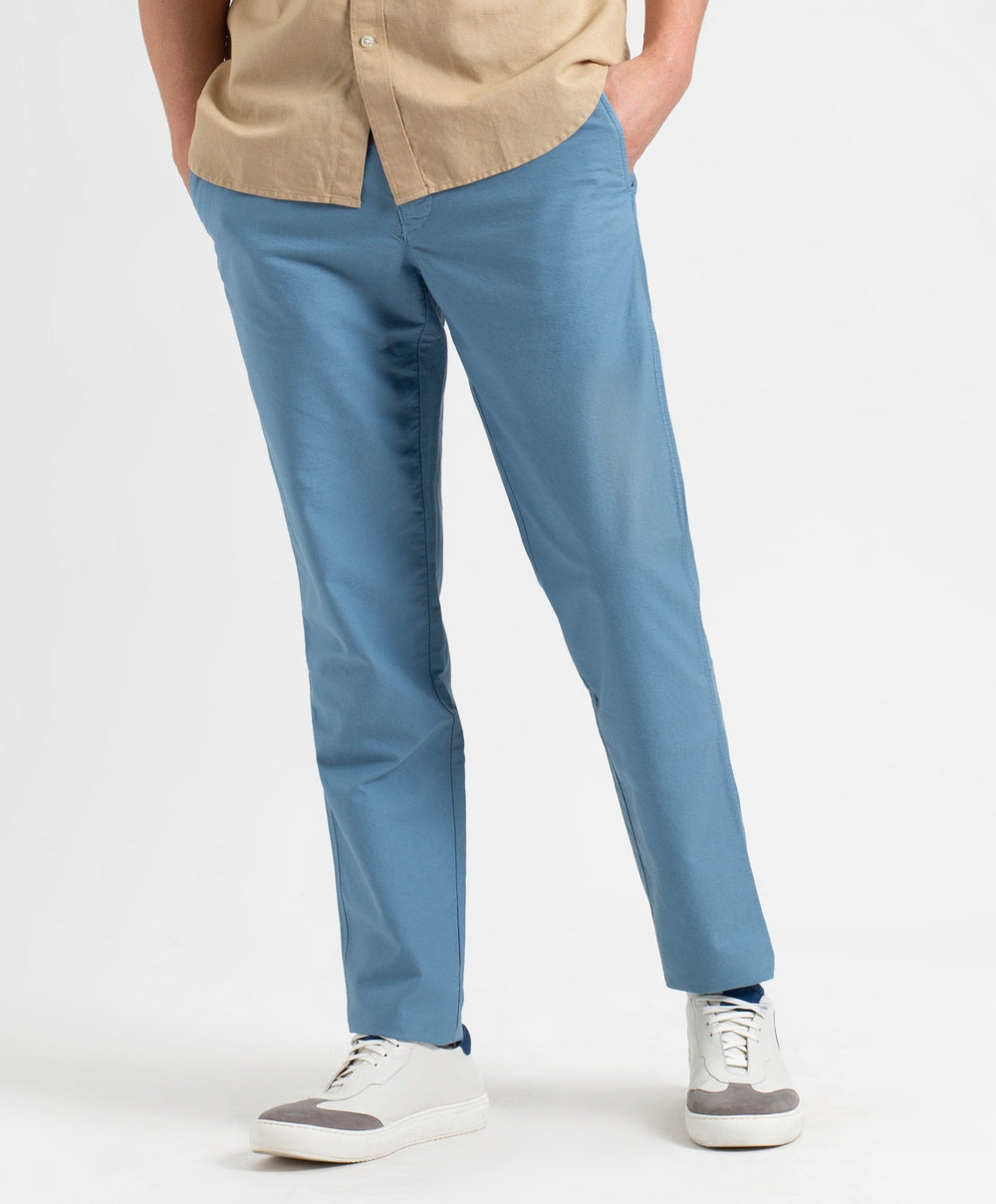 Pantaloni Ben Sherman Beatnik Oxford Slim Taper Garment Dye Chino Albastri | 584-EIWLVP