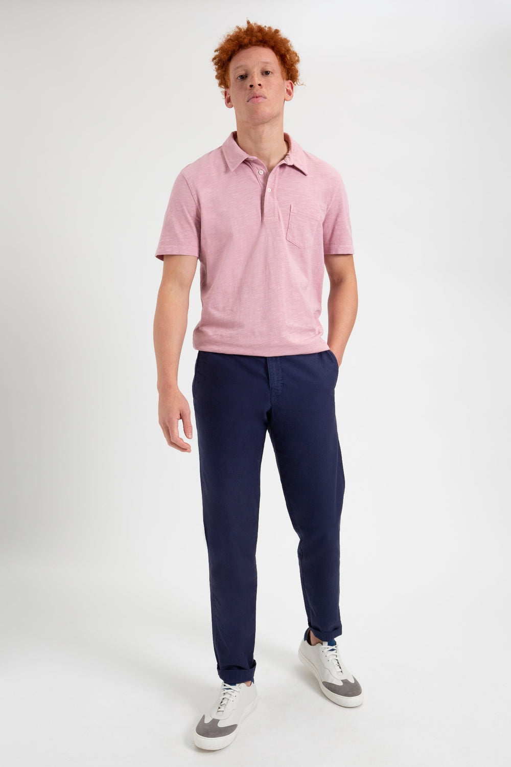 Pantaloni Ben Sherman Beatnik Oxford Slim Taper Garment Dye Chino Bleumarin | 421-ISEQPG