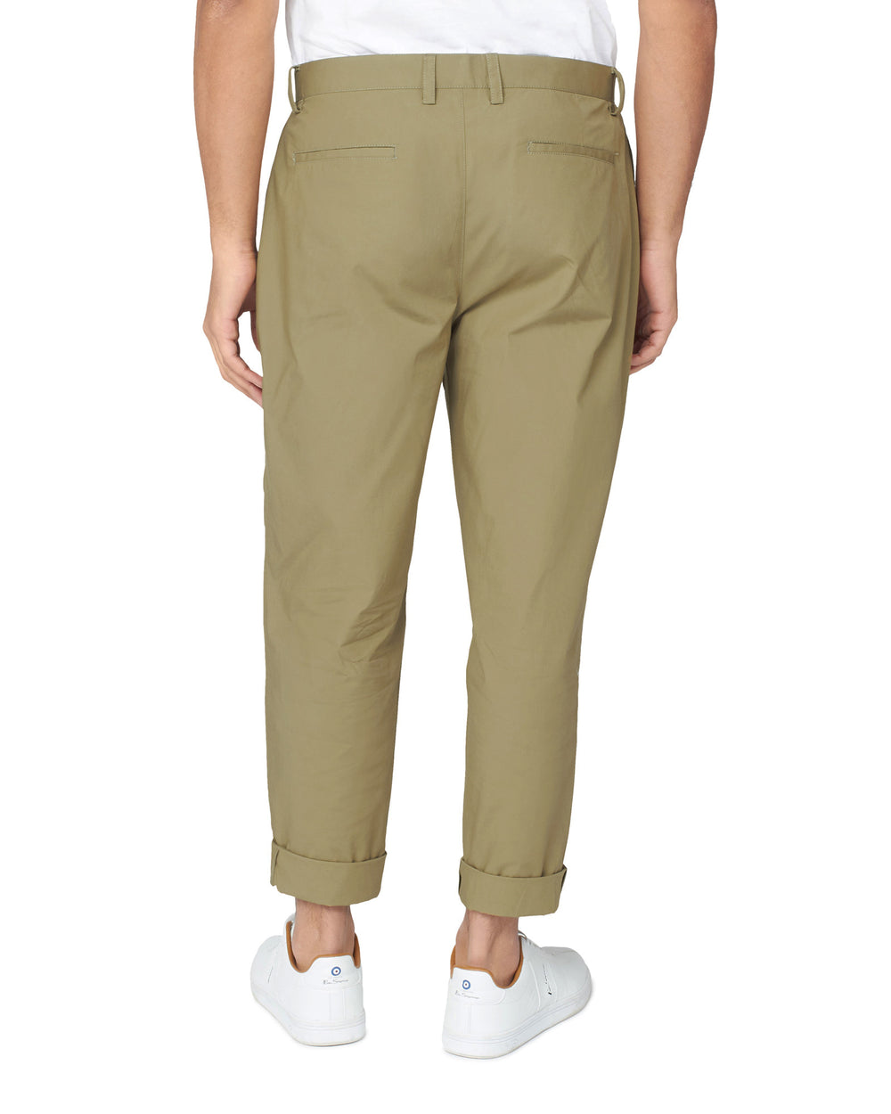 Pantaloni Ben Sherman Poplin Relaxed-Taper Pleated Masline Verzi | 675-UZPVSL