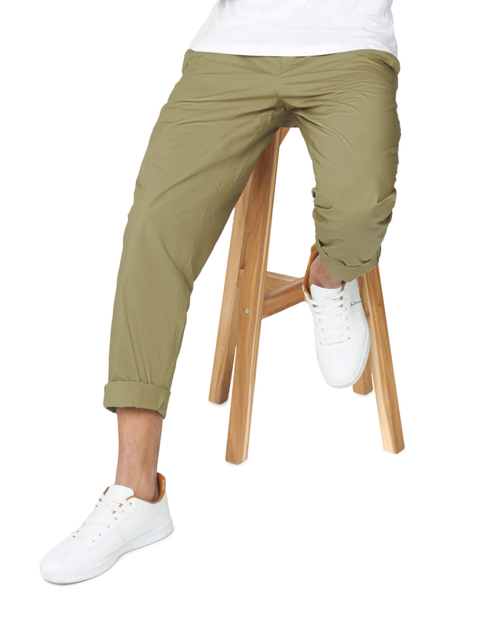 Pantaloni Ben Sherman Poplin Relaxed-Taper Pleated Masline Verzi | 675-UZPVSL