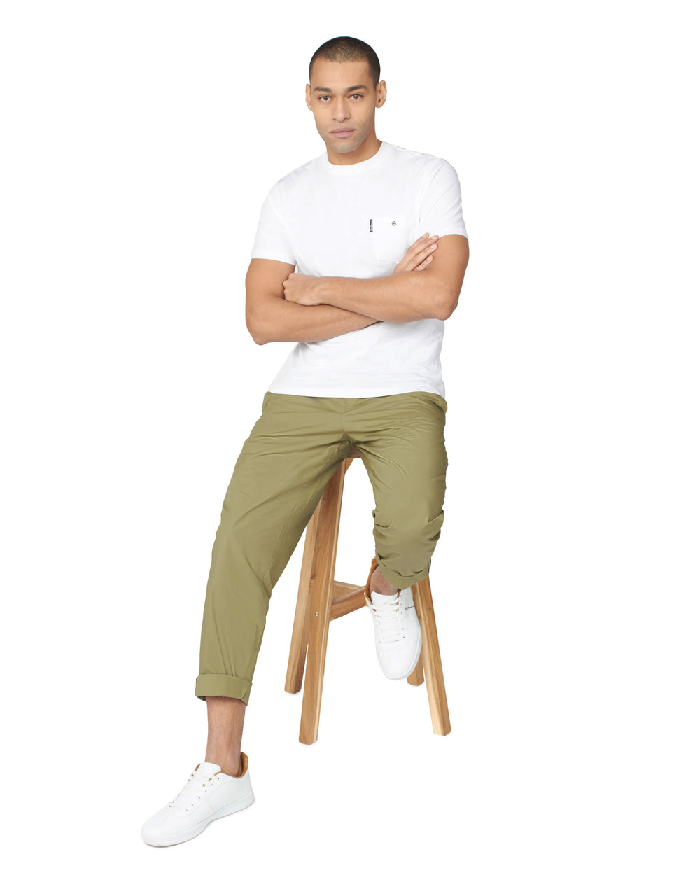 Pantaloni Ben Sherman Poplin Relaxed-Taper Pleated Masline Verzi | 675-UZPVSL